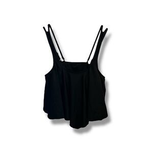 Women's Flowy Black Bathing Suit Top